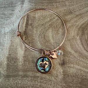 Lach Rose Gold Tone Mom Charm Bracelet Mother of Pearl Mother’s Day Gift